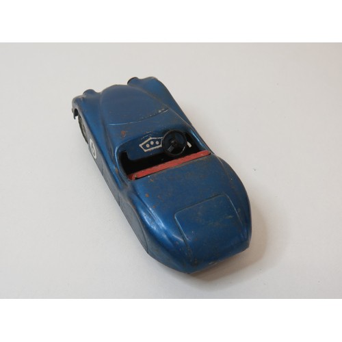 88 - 1950's Minimodels tinplate blue Jaguar XK120 and 1967 Hot Wheels Redline Deora Aqua.