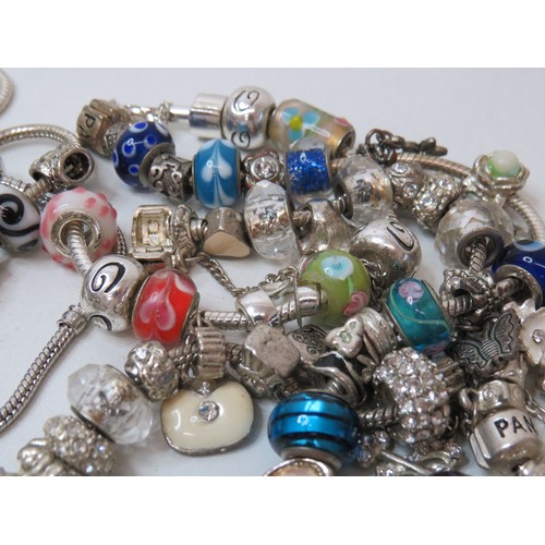 92 - Job lot of fashion charm bracelets includes 925 silver.