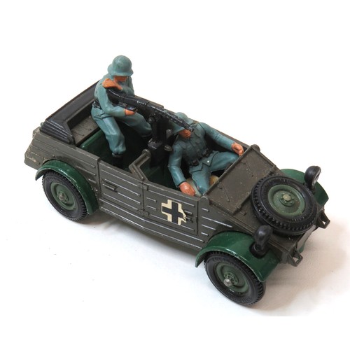 93 - Britains Deetail diecast German Army Scout car and German despatch rider motorbike.