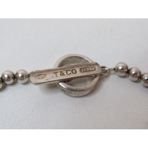 100 - Tiffany & Co 925 Silver beaded toggle bracelet 7