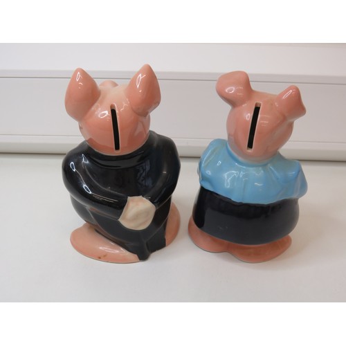 295 - Two vintage Wade money boxes with stoppers - Sir Nathaniel and Lady Hilary.