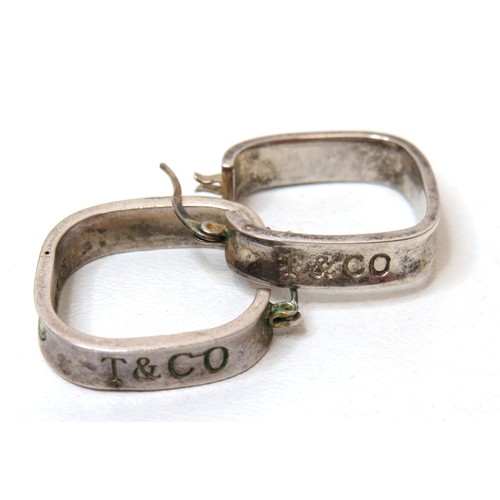 59 - Tiffany & Co square hoop earrings.