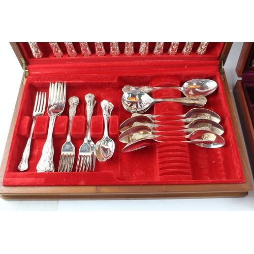 145 - Silver Plated Cutlery Sets Vintage Wooden Canteen 8200g x 2