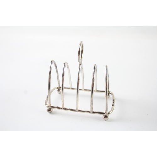 18 - Pair of Vintage .925 Sterling Silver 5 Bar Toast Racks (75g)