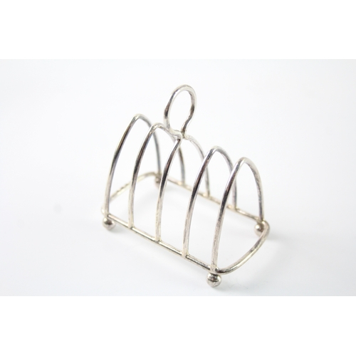 18 - Pair of Vintage .925 Sterling Silver 5 Bar Toast Racks (75g)