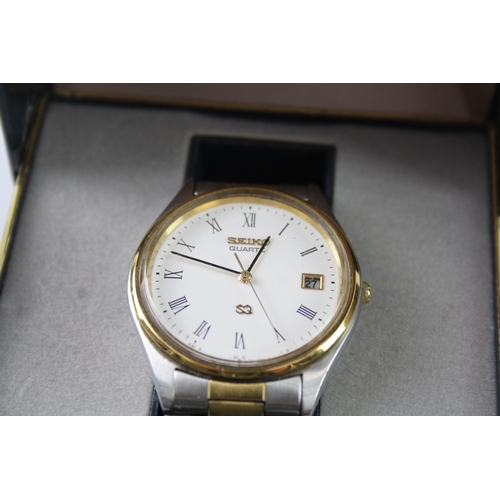 4 - Mens Vintage Seiko Two Tone Watches Quartz Boxed WORKING