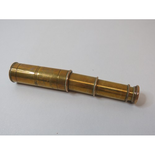 235 - Miniature three draw brass telescope