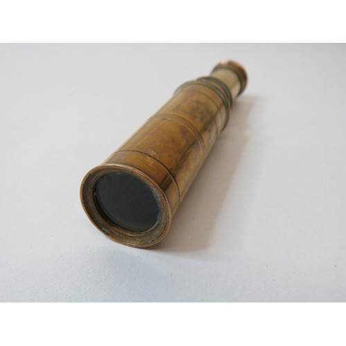 235 - Miniature three draw brass telescope