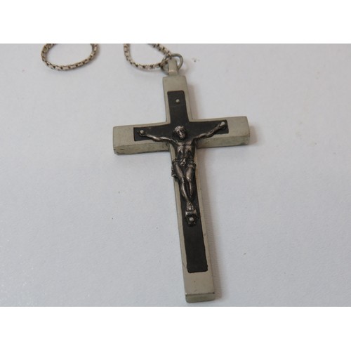 248 - Silver necklace and crucifix