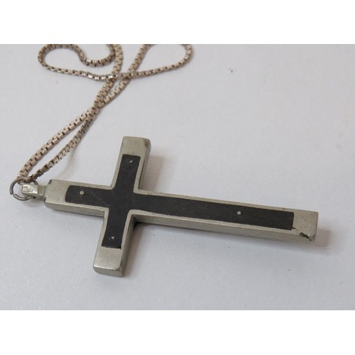 248 - Silver necklace and crucifix