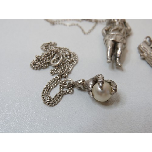 242 - Four silver necklaces