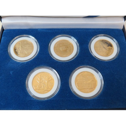 427 - Mint morgan american coin collection 24k plated state head quarter dollars special edition