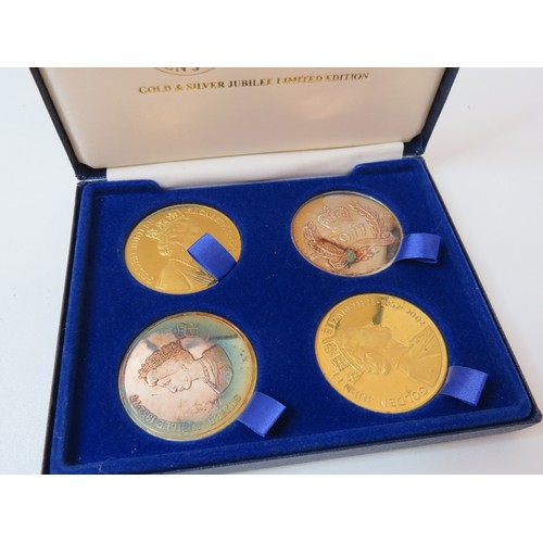 428 - Gold and silver Jubilee Ltd edition coins