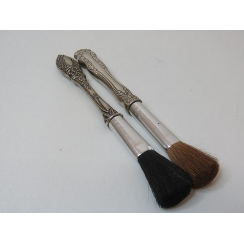 410 - Two vintage silver topped brushes.