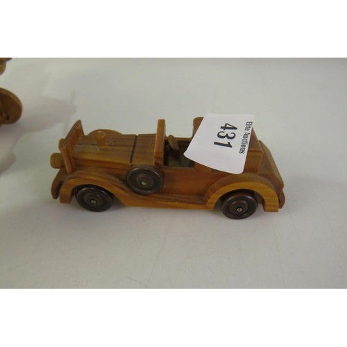 431 - Vintage wooden plane and car