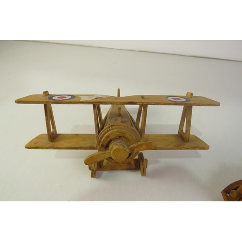 431 - Vintage wooden plane and car