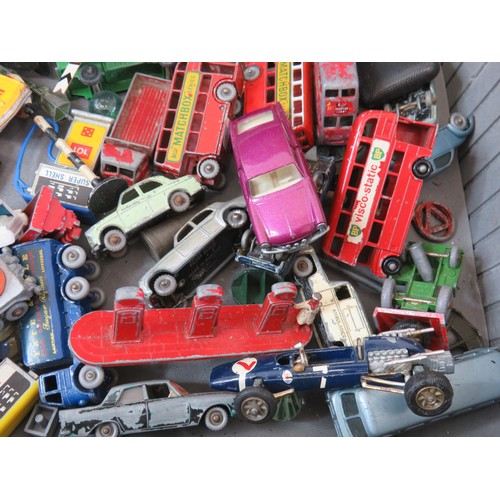 61 - Large aluminium case full of vintage diecast, Matchbox Lesney, street signs etc