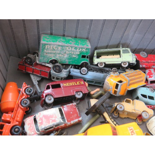 61 - Large aluminium case full of vintage diecast, Matchbox Lesney, street signs etc