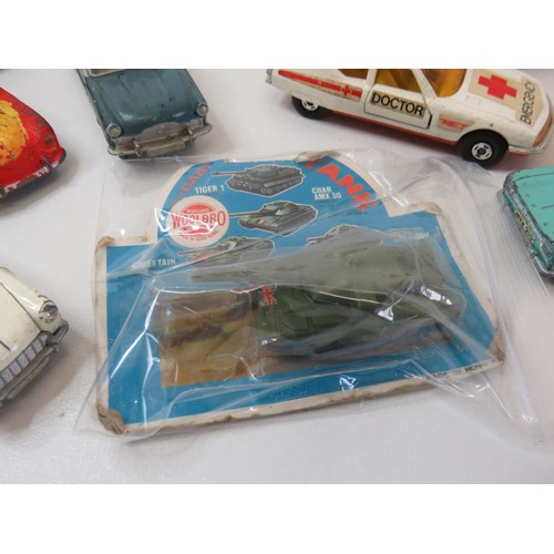 98 - Selection of vintage diecast includes Corgi and Dinky.