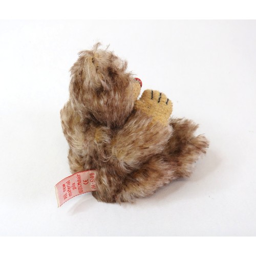 85 - Hermann of Germany Miniature 12cm jointed mohair thumb sucking teddy bear.