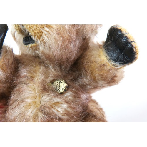 85 - Hermann of Germany Miniature 12cm jointed mohair thumb sucking teddy bear.