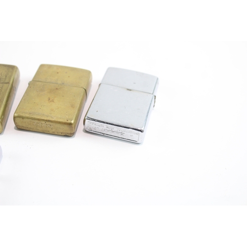 474 - Eight Zippo Pocket Lighters Tobacciana Collectables Inc Volkswagen, Brass Etc