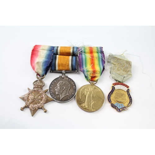 541 - WW1 1914-15 Star Medal Trio & RAOB Medal Officer. Trio 11146 2nd Lt Jehu Wilts R