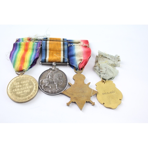 541 - WW1 1914-15 Star Medal Trio & RAOB Medal Officer. Trio 11146 2nd Lt Jehu Wilts R