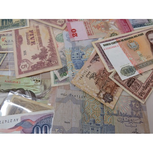 4 - Fifty all world banknotes.