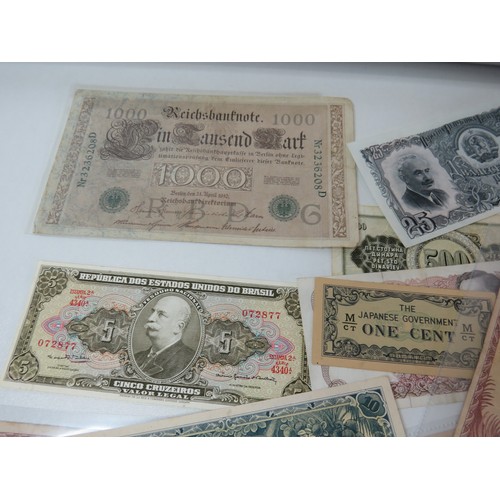 4 - Fifty all world banknotes.