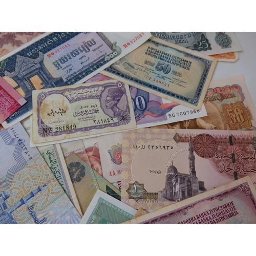 4 - Fifty all world banknotes.