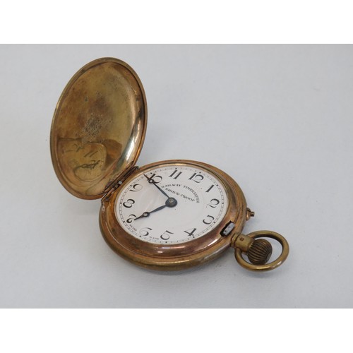 425 - Antique Swiss full hunter railway timekeeper pocket watch