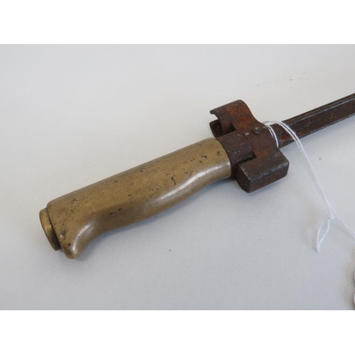 446 - Antique bayonet with brass handle