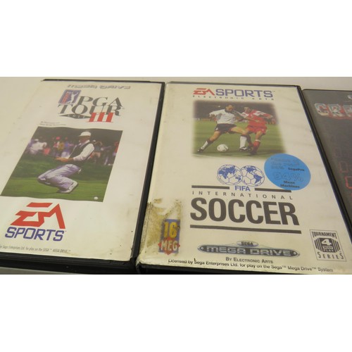 6 - Twelve Sega Mega Drive Games to include Soccer, Golf, Ecco, Crack Down, Dolphin, F1, Road Rash, Soni... 