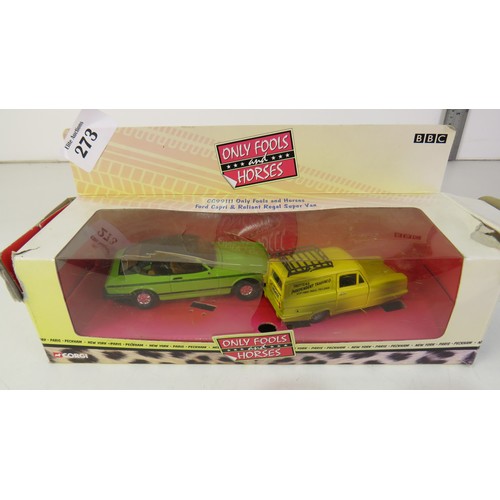 273 - Corgi Only Fools & Horses Robin Reliant and Ford Capri set in original box.