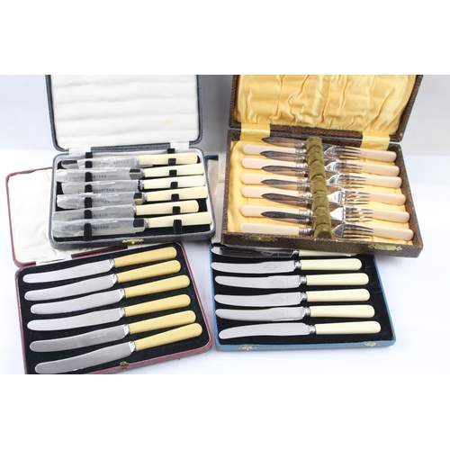 456 - Vintage Silver Plate Assorted Cutlery Sets Kitchen Ware 2365g x 4