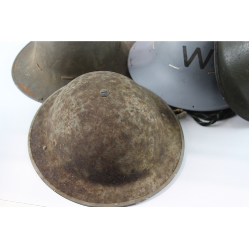 458 - Steel Helmets Inc Military, WW2 Dated 1941, US/American, Warden, Etc x 4