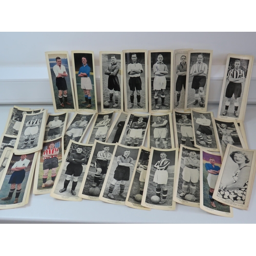 157 - Collection of 1930's 'Topical times' large trade cards of footballers and actresses 250mm x 95mm