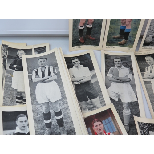 157 - Collection of 1930's 'Topical times' large trade cards of footballers and actresses 250mm x 95mm