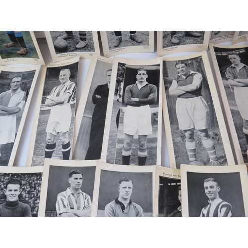 157 - Collection of 1930's 'Topical times' large trade cards of footballers and actresses 250mm x 95mm