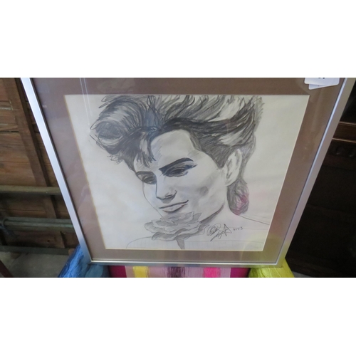 307 - Signed original 1983 morten Harket A.ha drawing