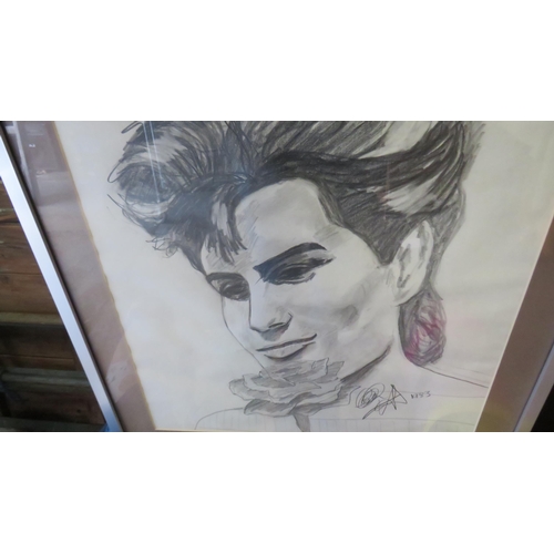 307 - Signed original 1983 morten Harket A.ha drawing