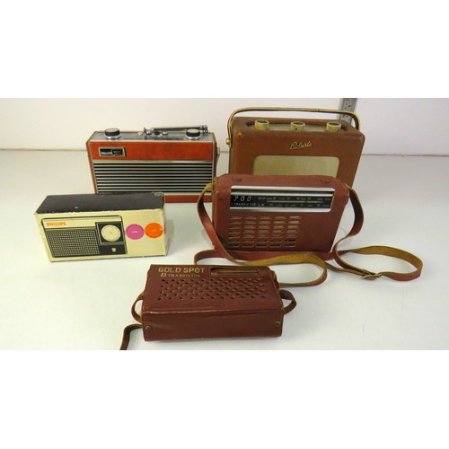 274 - Five vintage radio's includes Roberts.