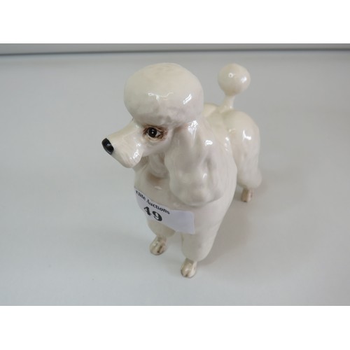 49 - Beswick White Poodle dog figurine.