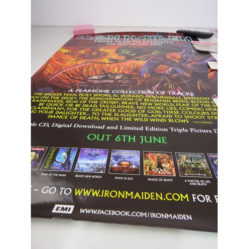 55 - Rock Pop Music Memorabilia to include Iron Maiden Posters and tickets, programmes, passes, Deep Purp... 