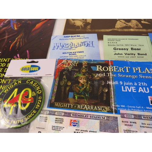 55 - Rock Pop Music Memorabilia to include Iron Maiden Posters and tickets, programmes, passes, Deep Purp... 