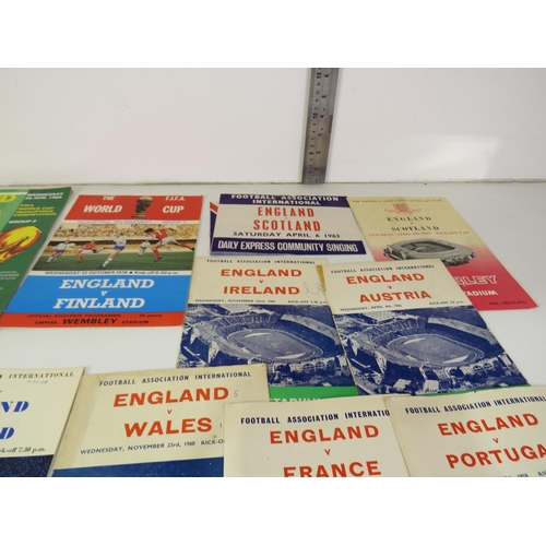 57 - Job lot of football programmes - all England 1950's onwards