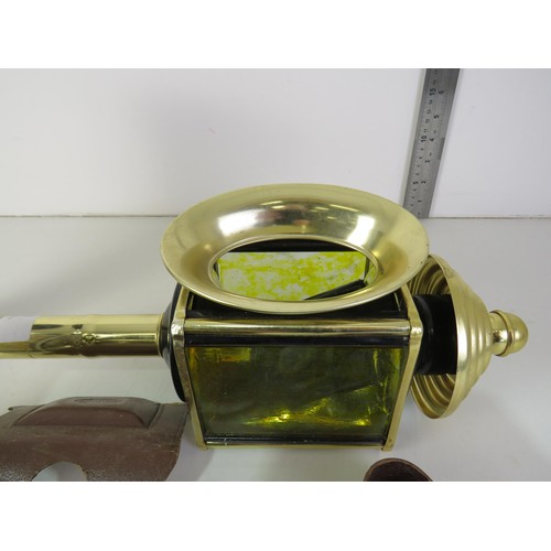 403 - Misc to include Brass carriage lamp, Liberty Tudor Moorcroft vase (AF).