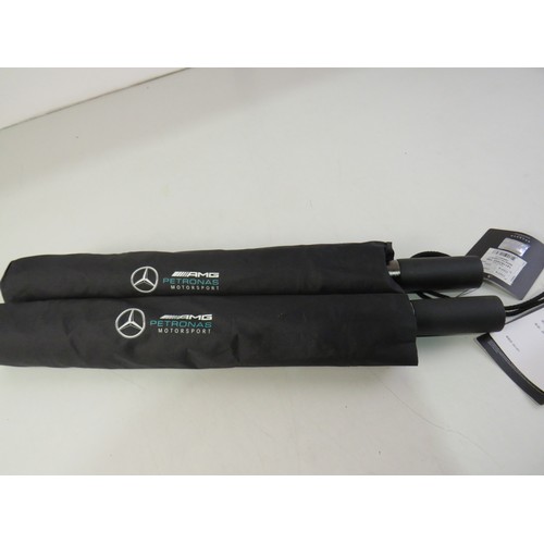 158 - Two Mercedes AMG black compact umbrellas - new