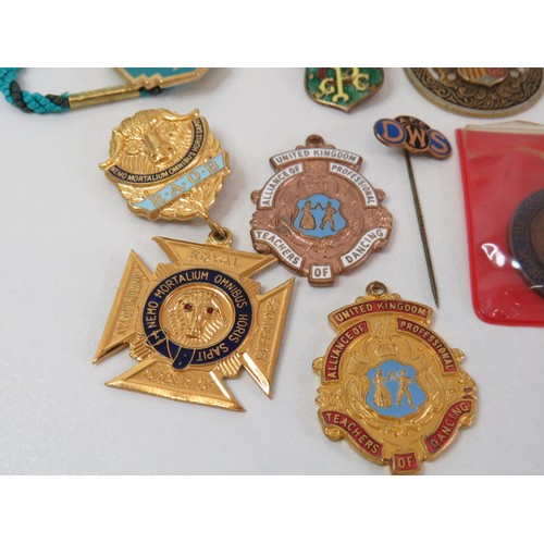 84 - Collection antique & vintage assorted badges and fobs includes vintage, Masonic, National Rifle asso... 